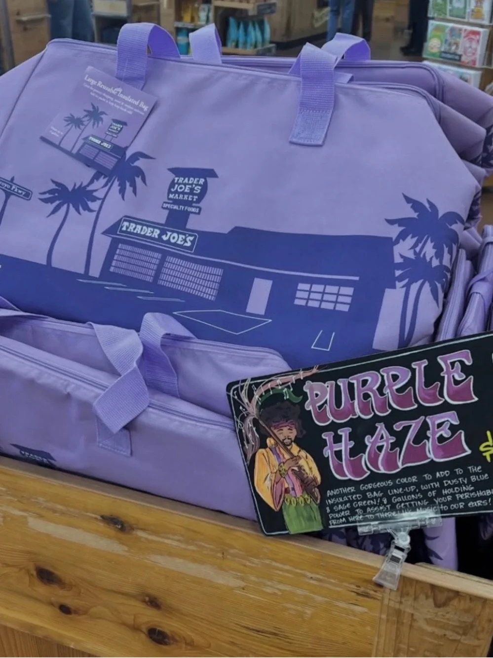 NWT Trader Joe's Purple Haze large insulated bag